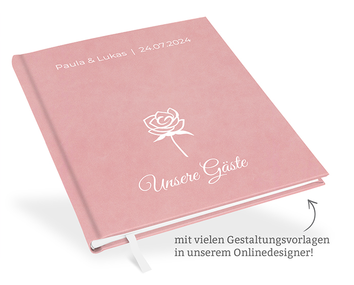 Gästebuch Hochzeit Rosa