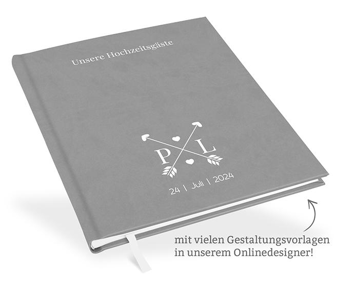 Gästebuch Hochzeit Silbergrau