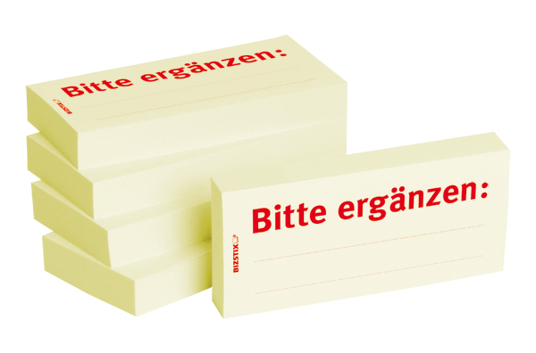 BIZSTIX® Business Haftnotizen "Bitte ergänzen"