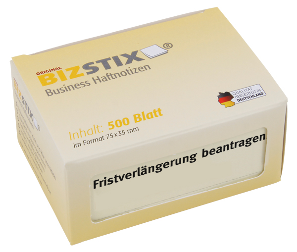 BIZSTIX® Business Haftnotizen "Fristverlängerung beantragen"